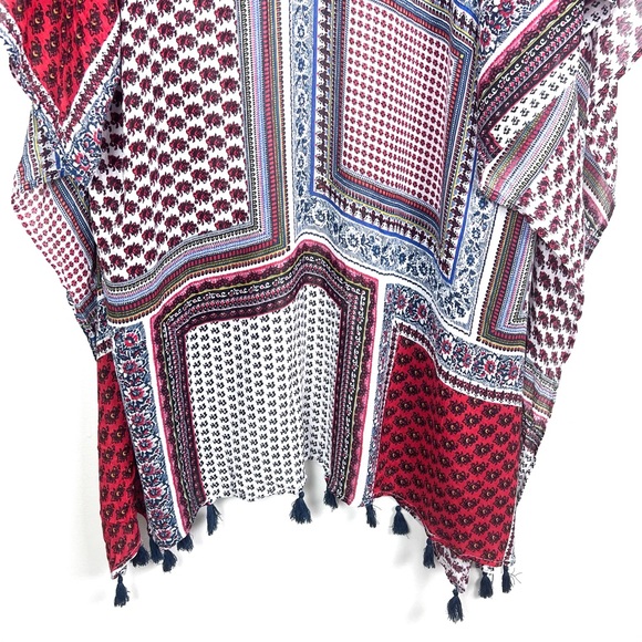 Pinky Boho Open Front Patchwork Tassel Festival Kimono - Picture 13 of 16